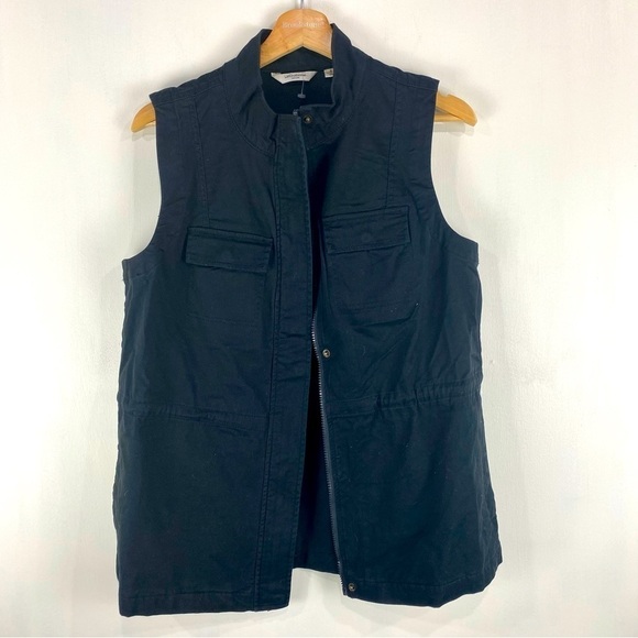 Liz Claiborne New York Cargo Utility Button Full Zip Up Vest Black Size 6 (NWOT) - Picture 1 of 7